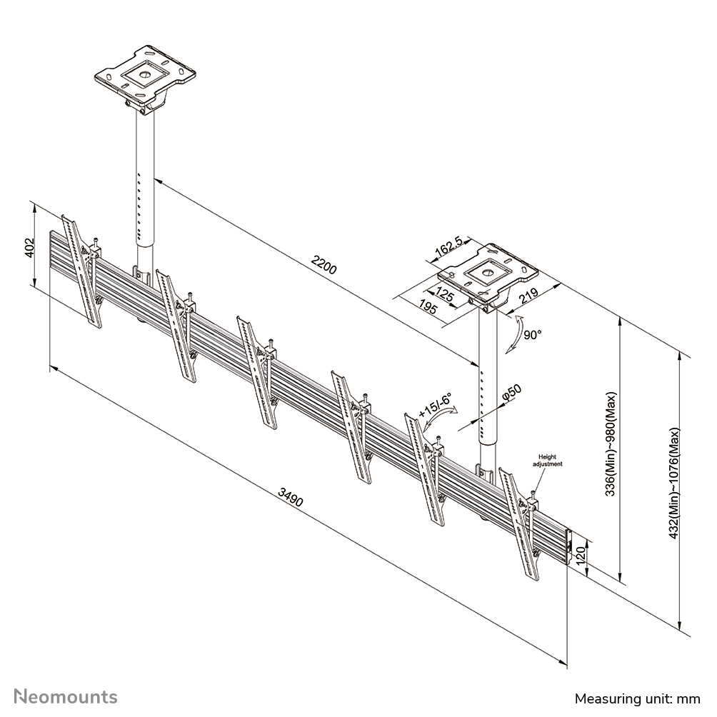 Neomounts by Newstar Pro menu board ceiling mount